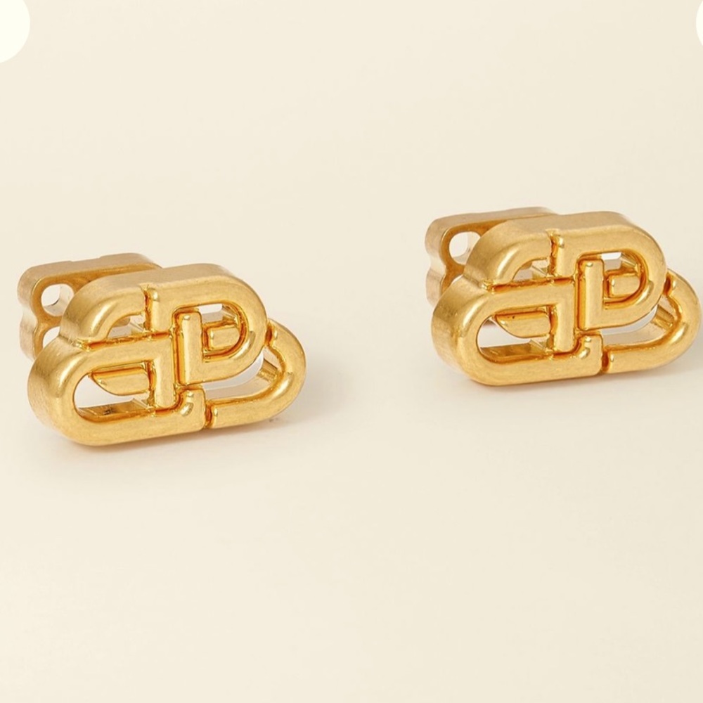 SOLD - NWT Balenciaga Gold “BB” Studs